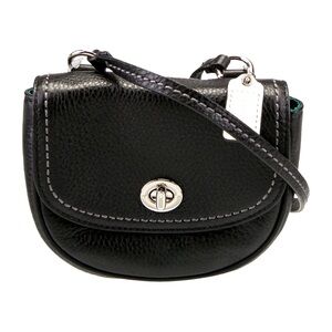 COACH Park F49872 Mini Black Pebbled Leather Crossbody Shoulder Bag
